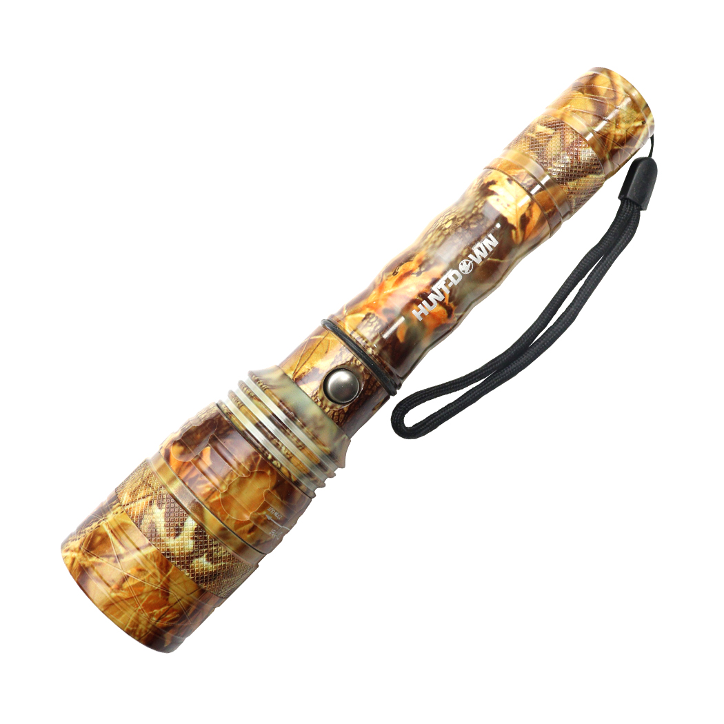 FLT002 1000 Lumens High Powered Self - Defense Aluminum Body Flashlight - Camo