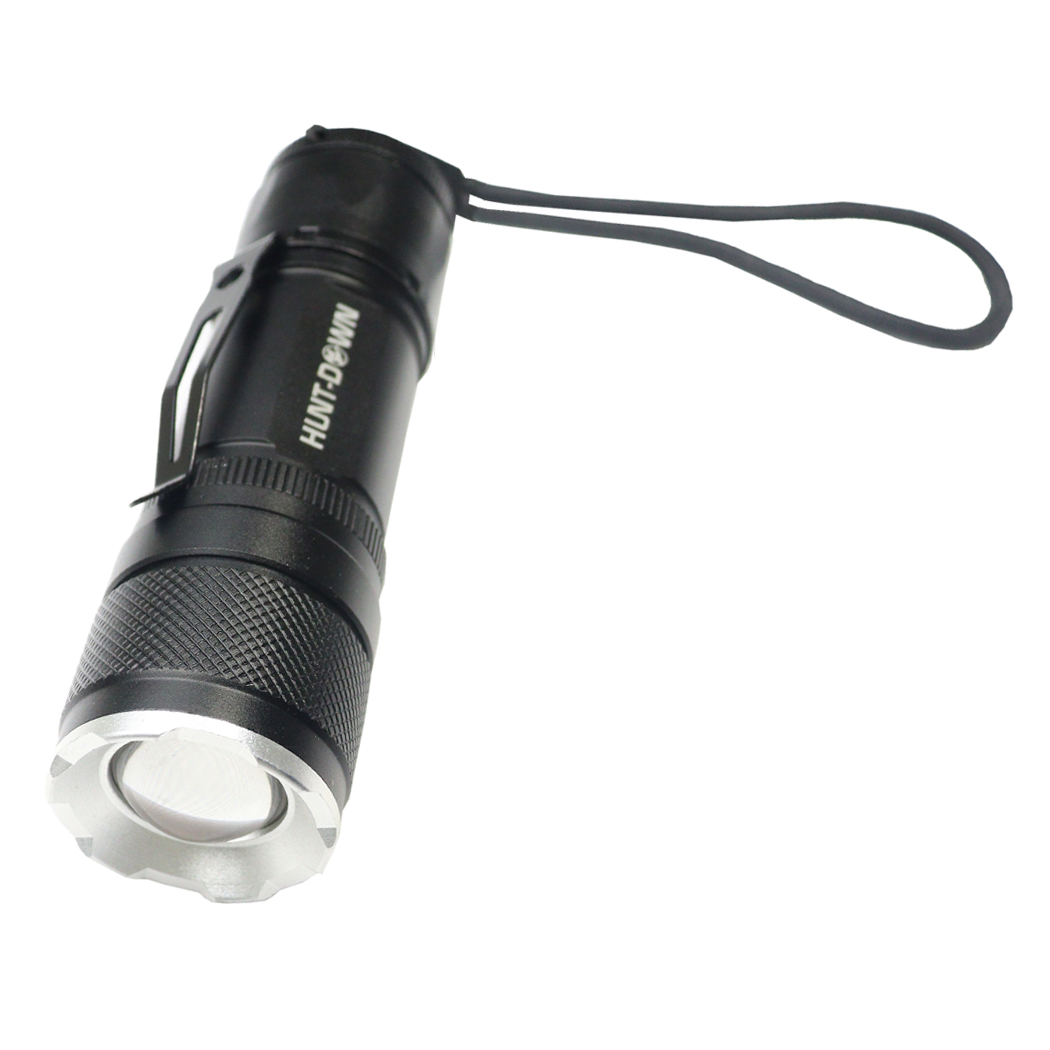 FLT004 1100 Lumens High Powered Super Beam Mini Tactical Zoom Flashlight - Black