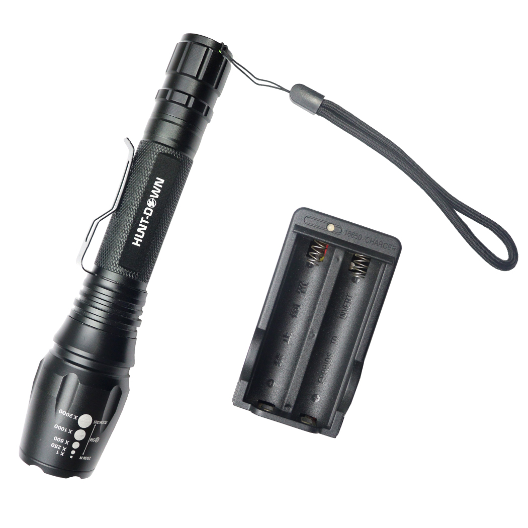 FLT006 500 Lumens High Powered Super Bright Self - Defense Flashlight - Black