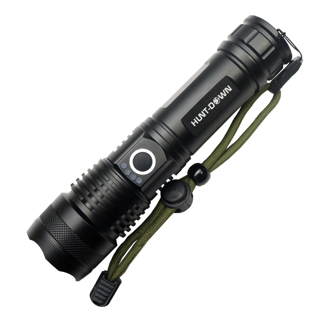 FLT009 1000 Lumens Top Bright Focus High Powered Self - Defense Flashlight - Black