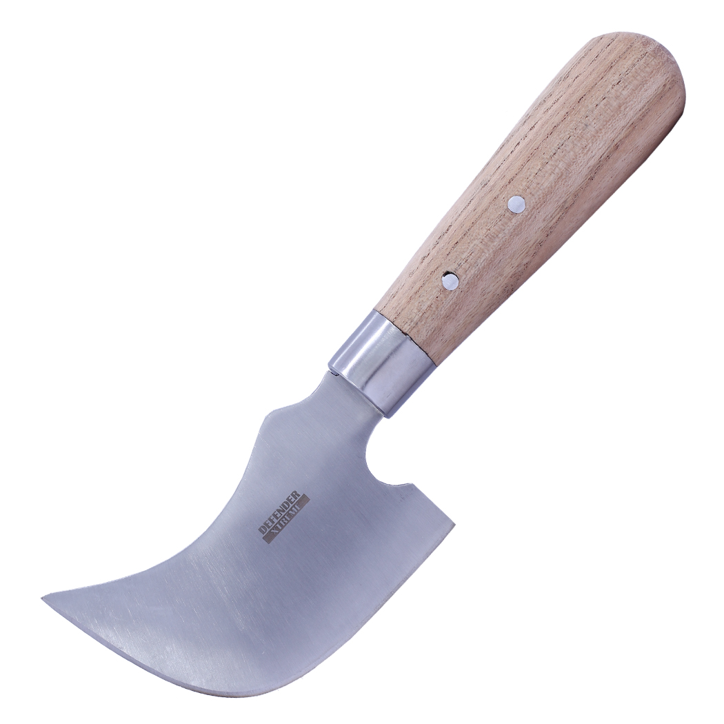 14427 8.5 in. Hand Made Crescent Shape Lead Knife Wood Handle with Sheath