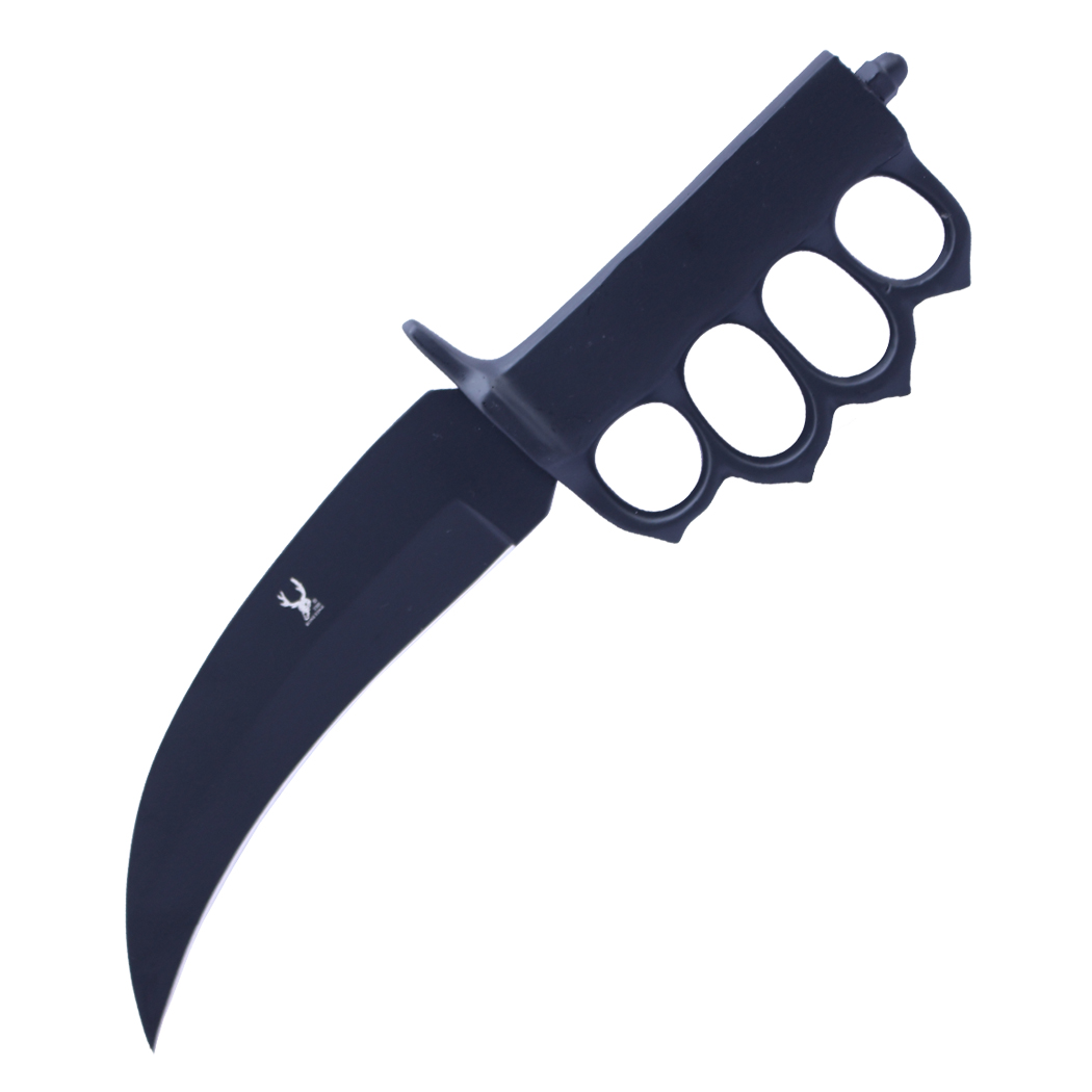 14441 11.5 in. Black Blade Coated Handle Trench Knife with Sheath