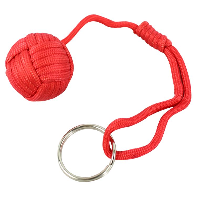 5913 Paracord Keychain Portable, Red Color Big Ball