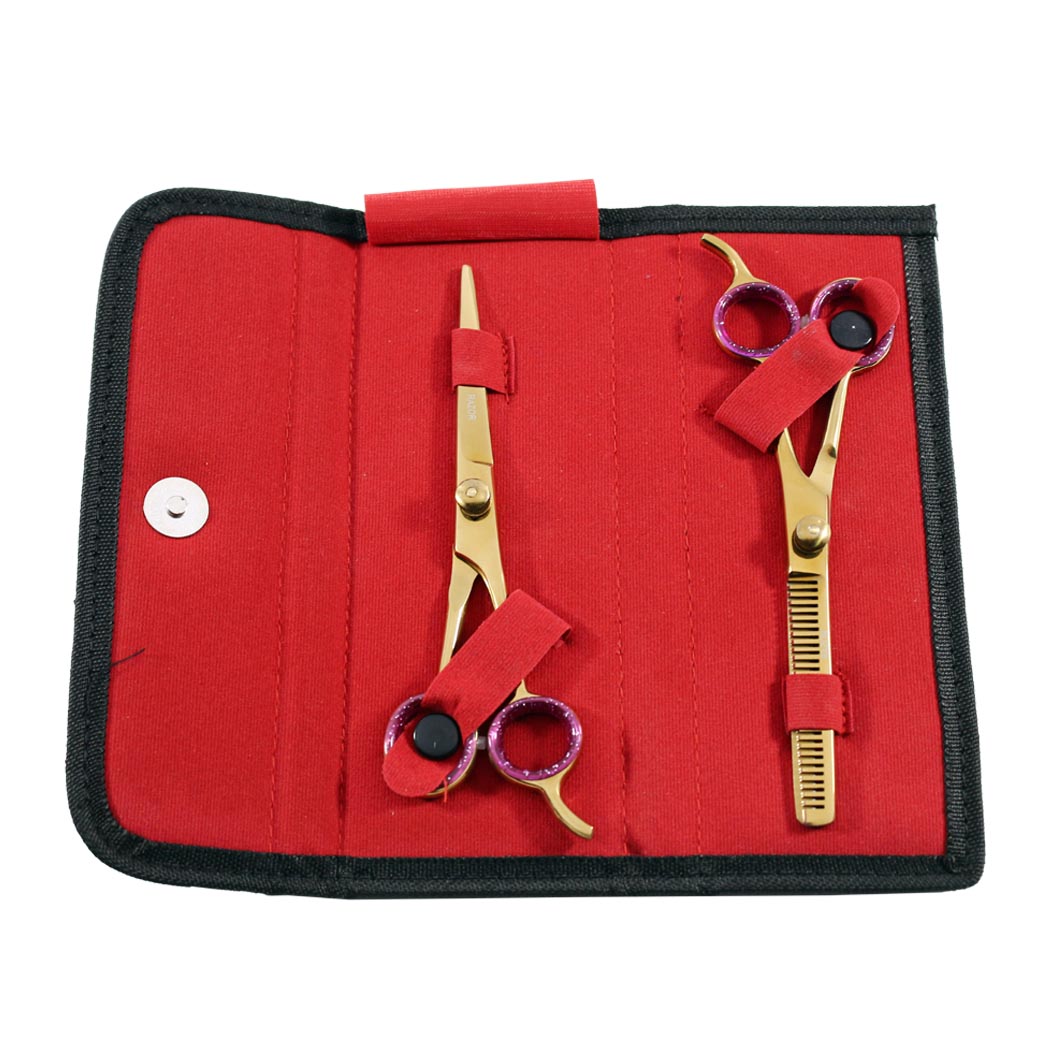 11505 6.5 in. Professional Hair Cutting Razor Edge Barber & Thinning Scissors - 2 Piece