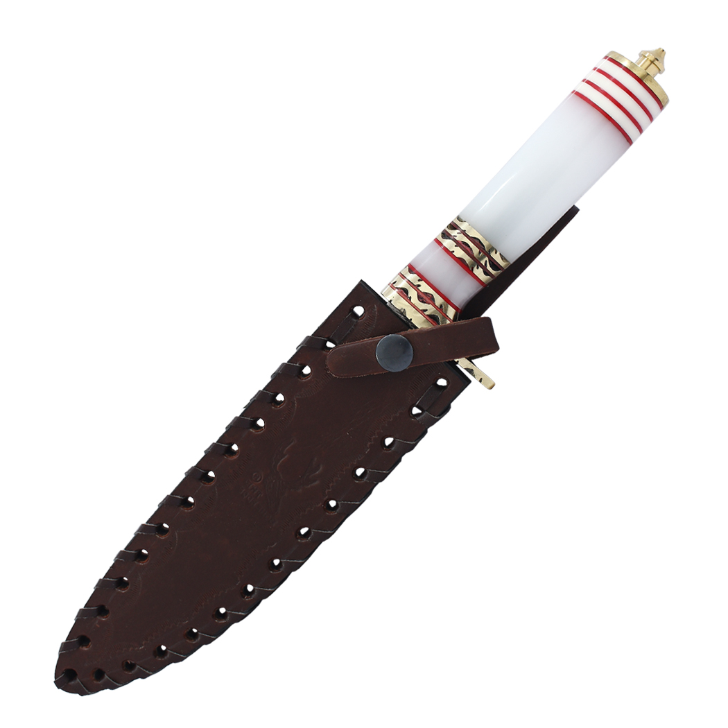 14675 13 in. Damascus Steel Fixed Blade Handmade Hunting Knife