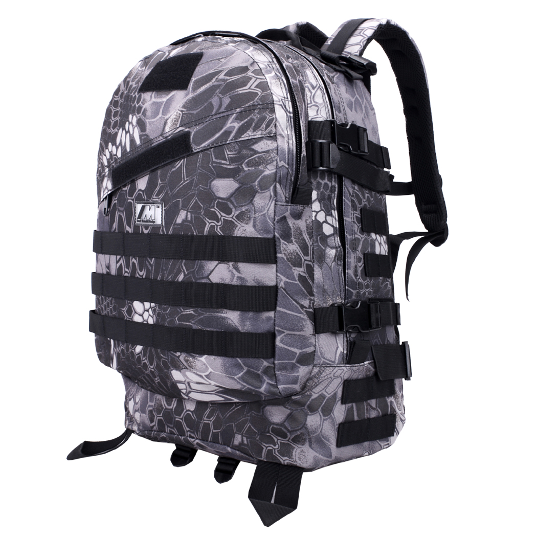 BL006-PB 40 L Military Tactical Climbing Waterproof Backpack Camping Hiking Rucksack Travel - Pantone Black Color