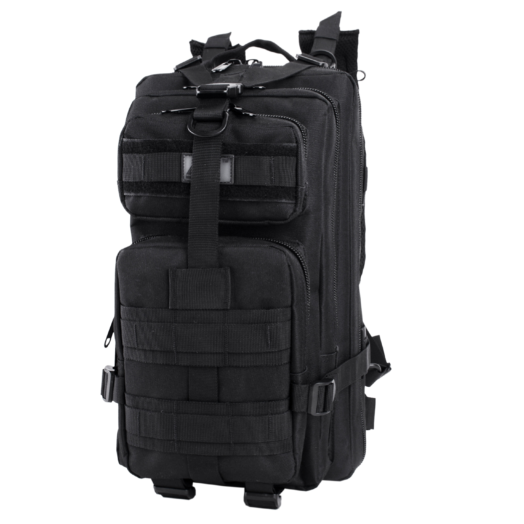 BL008-BK 30 L Tactical Military Assault Backpack Outdoor Hiking Camping Hunting Molle Bag - Black Color