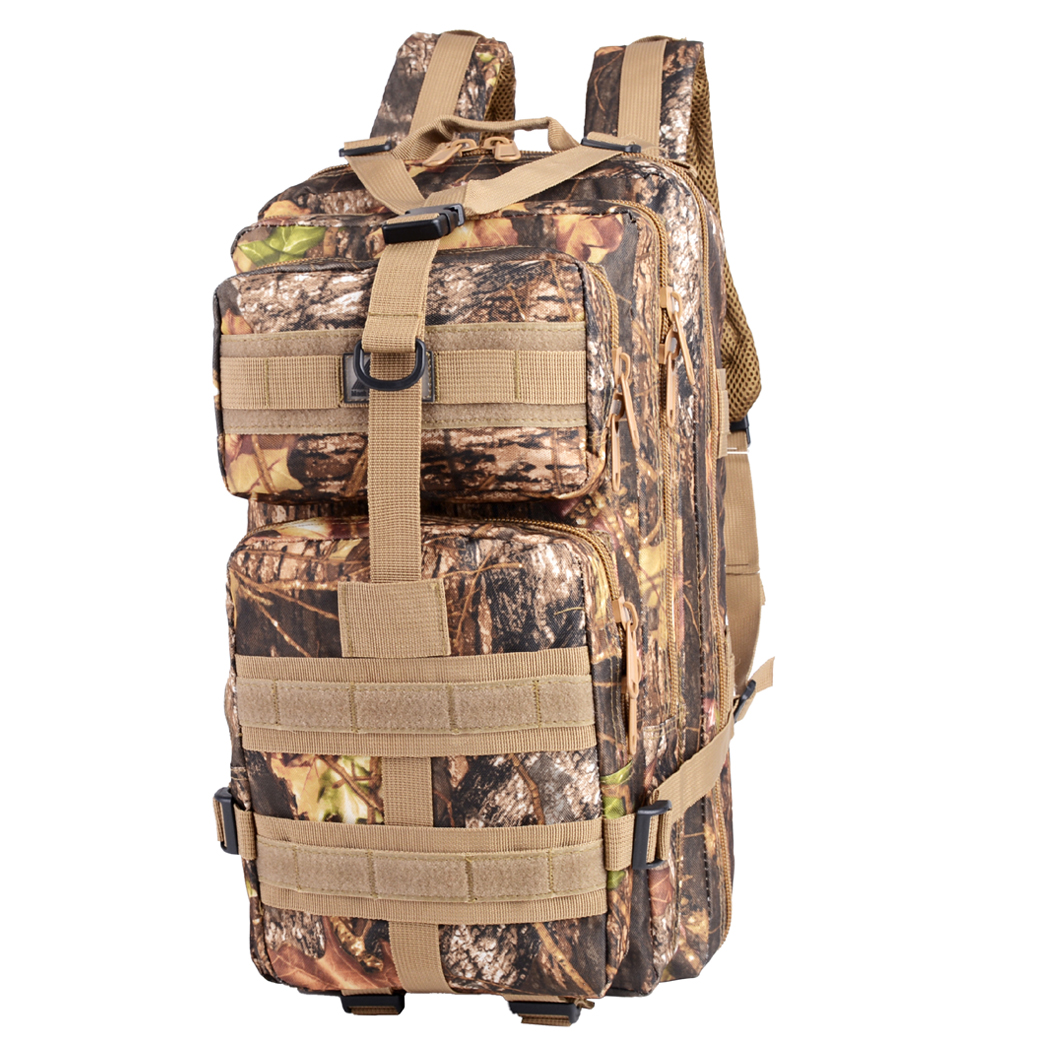 BL163-ML 35 L Tactical Military Assault Backpack Outdoor Hiking Camping Hunting Molle Bag - Maple Leaf
