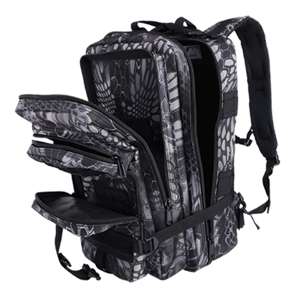 BL163-PB 35 L Tactical Military Assault Backpack Outdoor Hiking Camping Hunting Molle Bag - Pantone Black