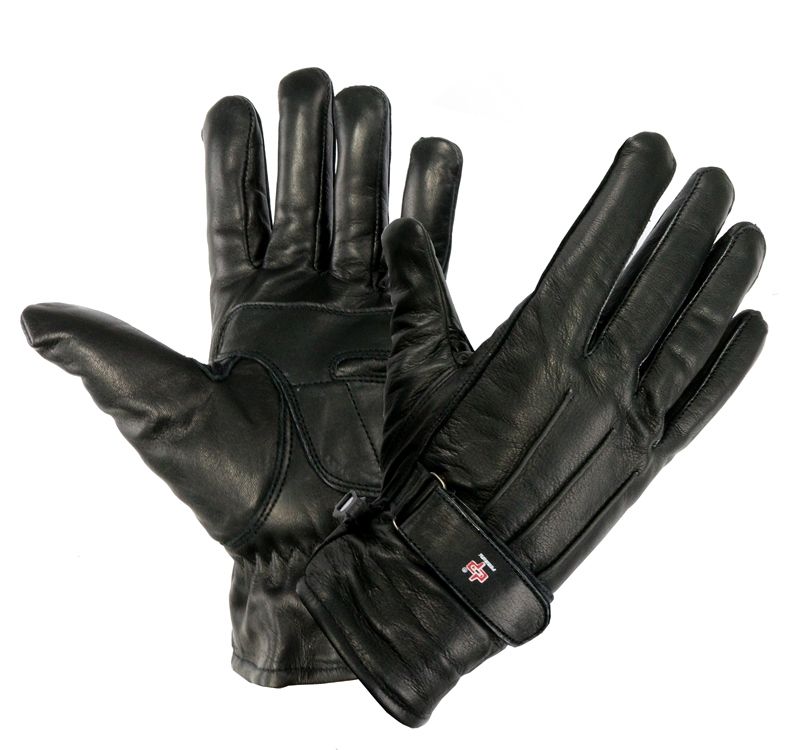 9888-M Black Genuine Cowhide Leather Winter Gloves - Medium