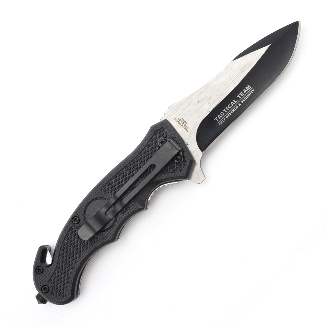 14650 8.25 in. Fire Dept decal Design ABS Handle 3CR13 Steel Spring Assisted Folding Knife