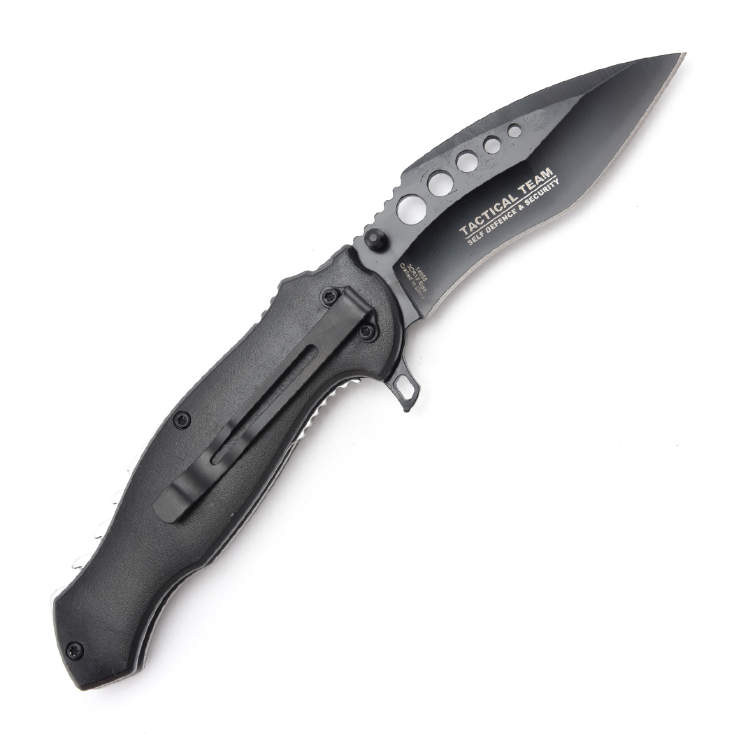 14655 8.25 in. Skull Design ABS Handle, 3CR13 Steel Spring Assisted Folding Knife