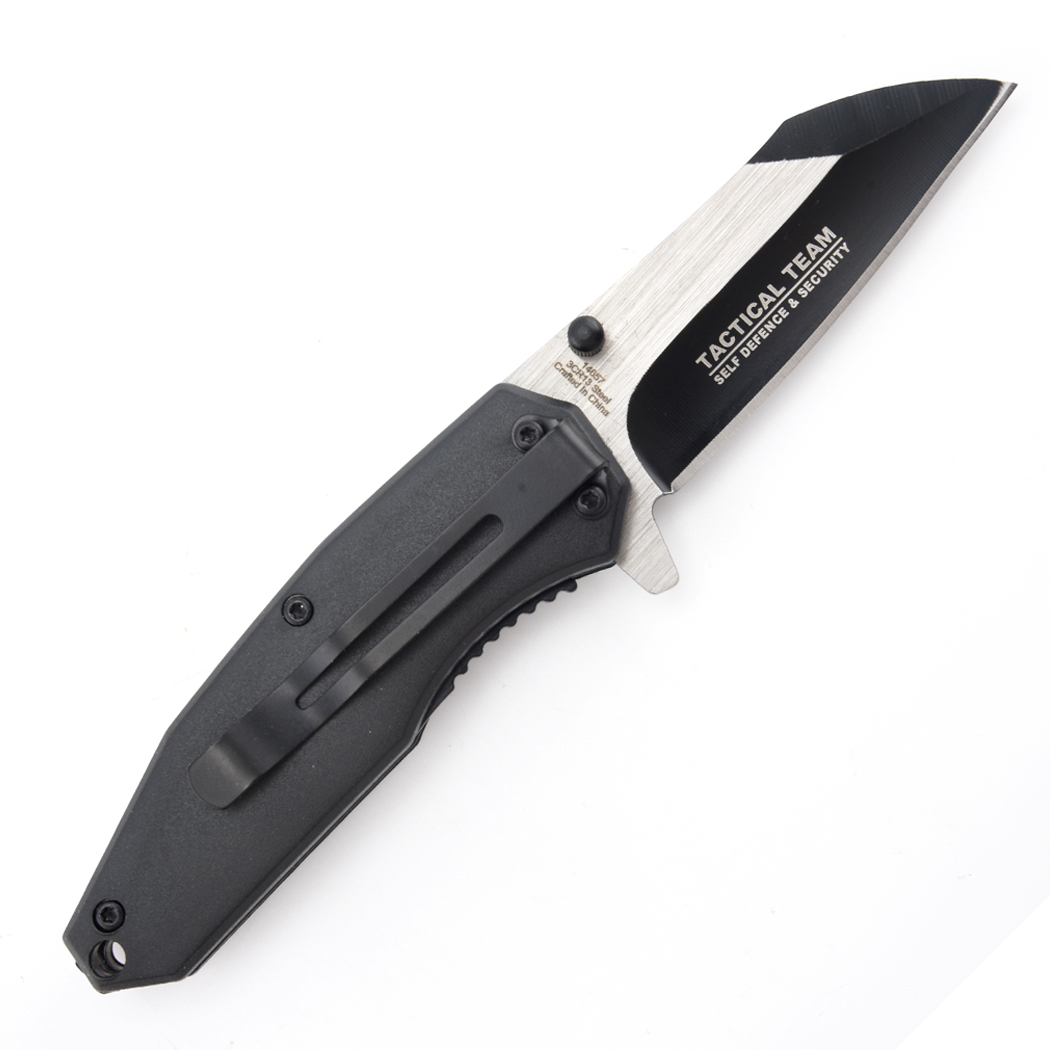 14657 7 in. Skull Design ABS Handle 3CR13 Steel Spring Assisted Folding Knife