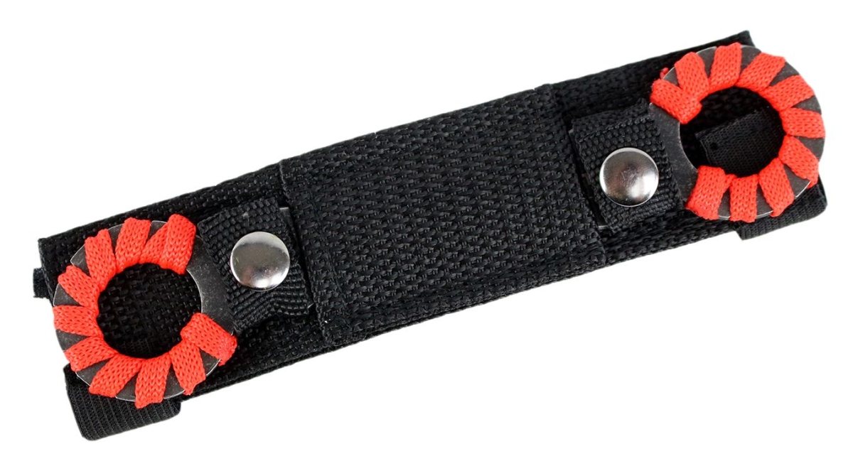 9576 4 in. Hunt Down Stone Washed Pusher Knives with Red Handle Wraps - 2 Piece