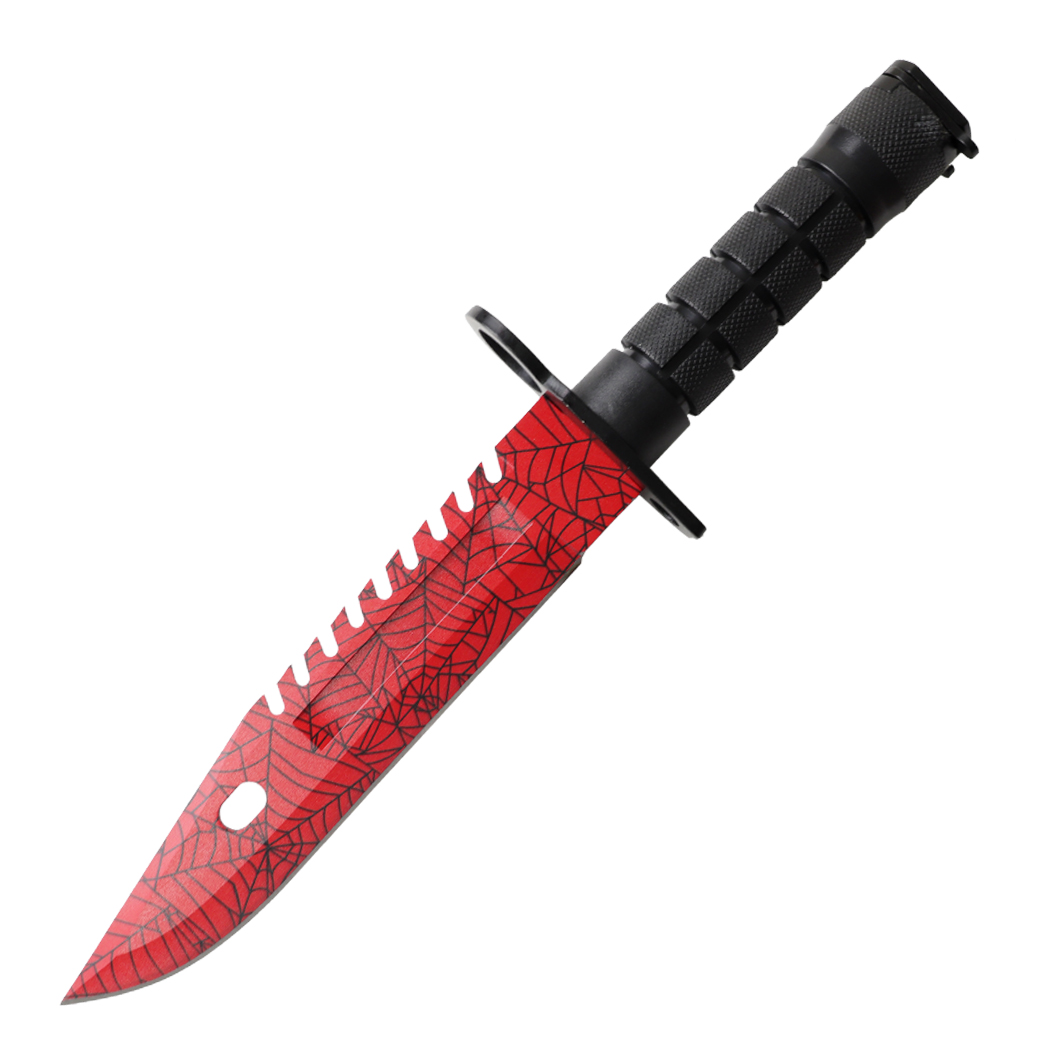 13551 13 in. Red Spider Blade ABS Handle Survival Knife with Sheath