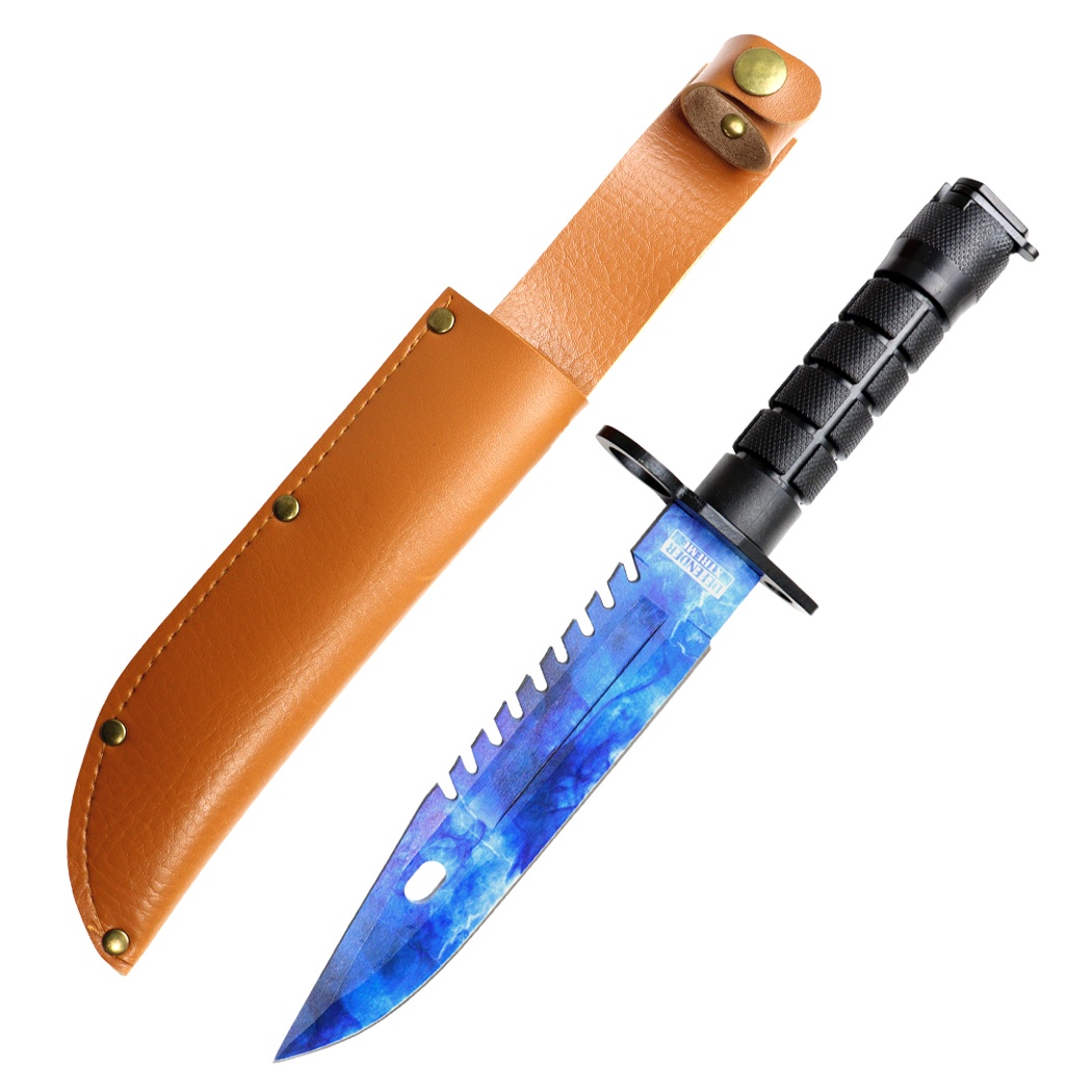 13552 13 in. Blue Blade ABS Handle Survival Knife with Sheath