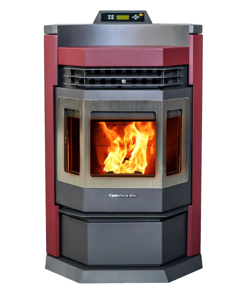 Picture of Comfortbilt HP22NSS Burgundy Pellet Stove with 80 lbs Hopper Capacity - Burgundy