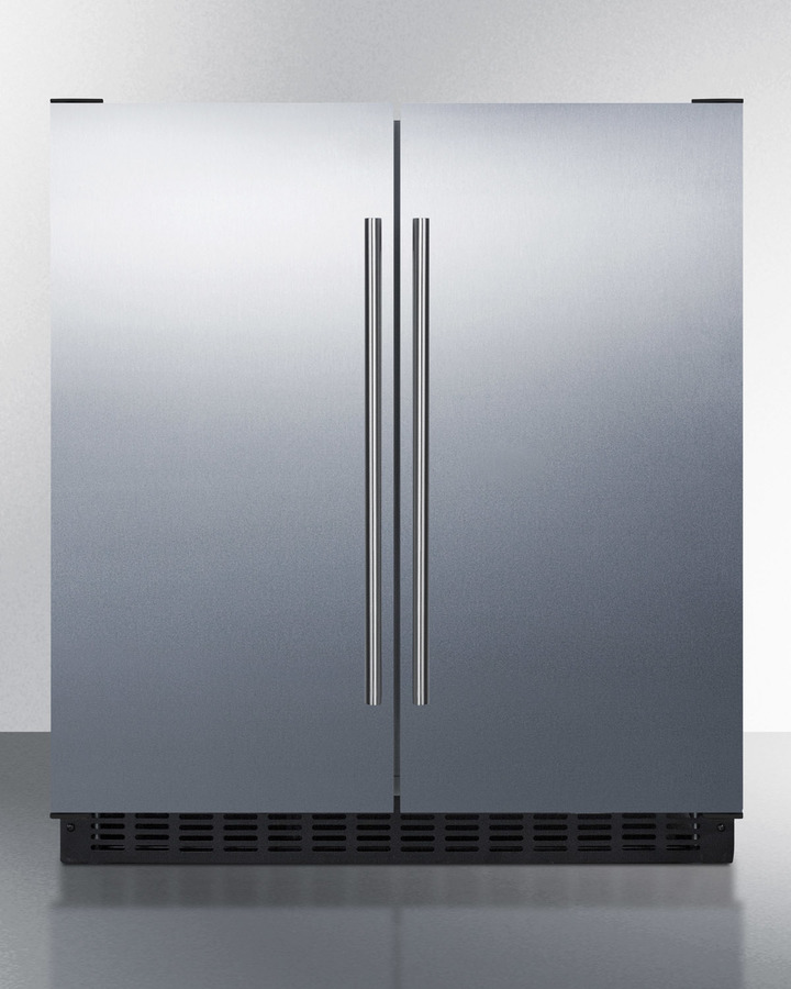 Picture of Summit Appliance FFRF3075WCSS 30 in. Wide Built-in Undercounter Side-by-Side French Door Refrigerator-Freezer&#44; Stainless Steel