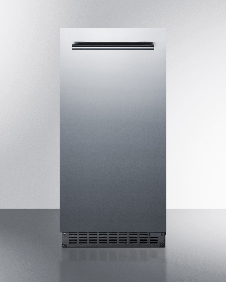 Picture of Summit Appliances BIM68OSPUMP 15 in. Built-in Clear Ice Maker with Gravity Drain&#44; Stainless Steel - 62 lbs