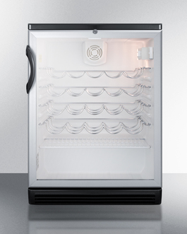 SWC6GBL 1.3V One Section Wine Cooler with Glass Door - Black -  Summit Appliance