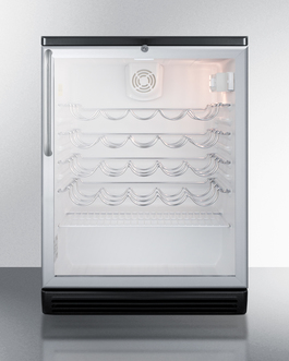 SWC6GBLTB 5.5 cu.ft. Freestanding Under Counter Wine Cooler with Glass Door, Black -  Summit Appliance