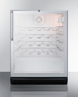 SWC6GBLCSSADA 24 in. Wine Cooler for Built-In Undercounter Use with Glass Door, Stainless Steel -  Summit Appliance