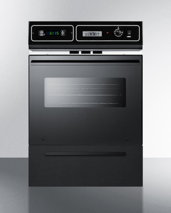 Picture of Summit Appliance TEM721DK 220V 24 in. Single Electric Wall Oven - Black Glass
