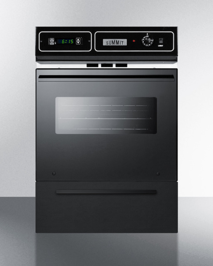 TEM721DK 220V 24 in. Single Electric Wall Oven - Black Glass -  Summit Appliance