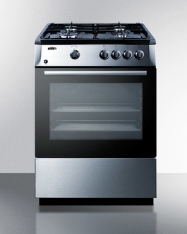 Picture of Summit PRO24G 24 in. Slide-in Look Stainless Steel Gas Range with Sealed Burners&#44; Waist-High Broiler