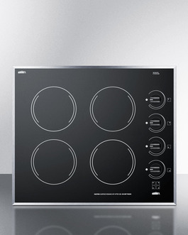 Picture of Summit CR424BL 24 in. 4-Burner Electric Cooktop - Smooth Black Ceramic Glass