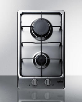 2 Burner Gas Cooktop with Sealed Burners & A Stainless Steel Surface, Stainless Steel -  Summit, SU460064