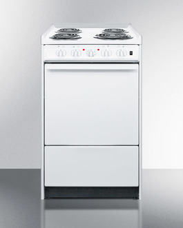 Picture of Summit WEM110R 20 in. Wide Slide-in Style Coil Top Electric Range In White with Storage Compartment