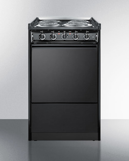 Picture of Summit TEM110CR 20 in. Wide Slide-in Coil Top Electric Range In Black