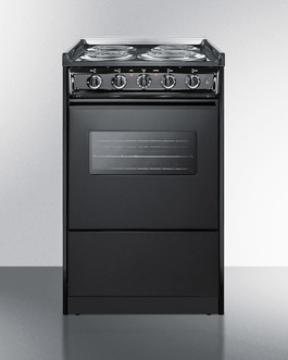 Picture of Summit TEM110CRW 20 in. Wide Slide-in Coil Top Electric Range In Black with Oven Window