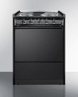 Picture of Summit TEM610CR 24 in. Wide Slide-in Coil Top Electric Range In Black