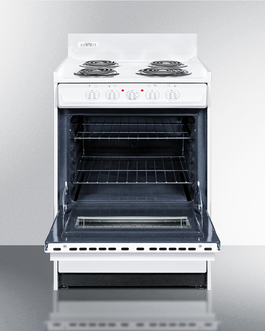 Picture of Summit WEM630KW 24 in. Wide Coil Top Electric Range with Storage Compartment & Oven Window