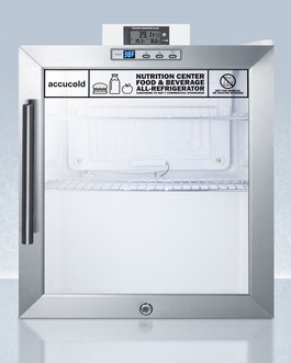 Picture of Accucold SCR215LNZ 1.7 cu. ft. Glass Door Nutrition Center All Refrigerator with Alarm & Thermometer