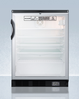 Accucold SCR600BGLBINZ 5.5 cu. ft. Built-in Glass Door Nutrition Center All Refrigerator with Alarm & Thermometer, Black -  Trap-n-Kill