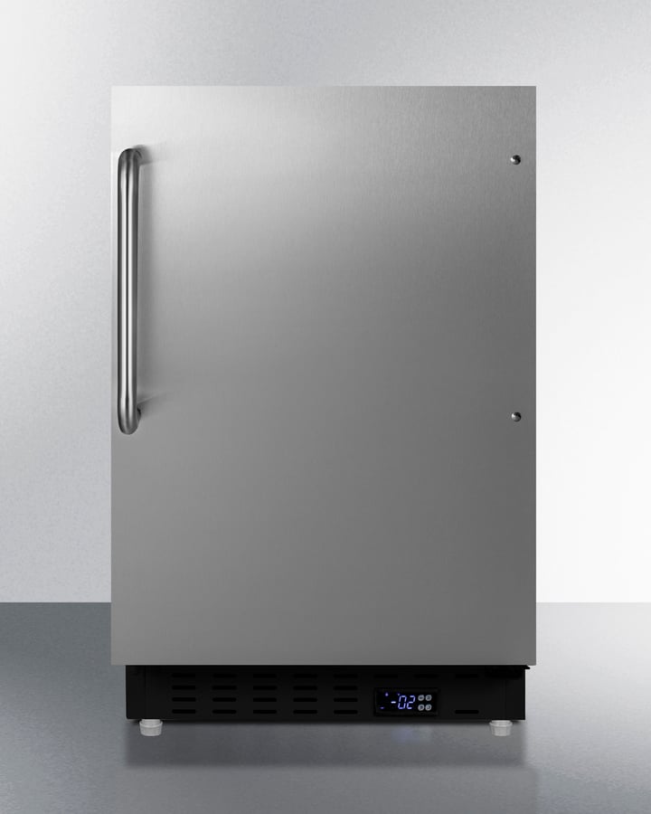 ALFZ37BSSTB 20 in. Built-In All-Freezer, Stainless Steel & Black - 25 in -  Summit