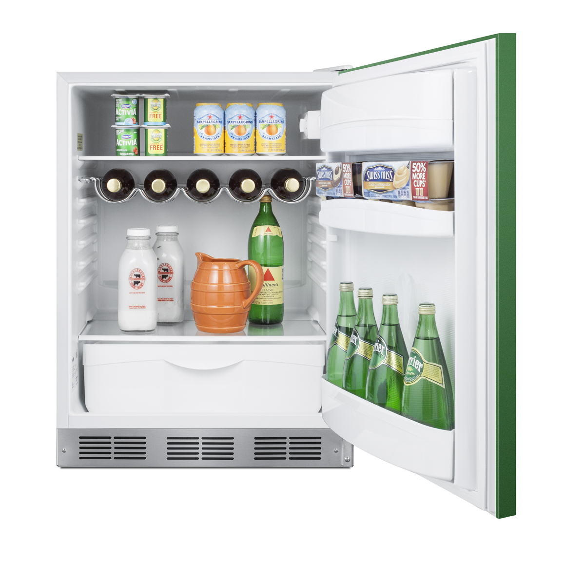 BAR611WHG 24 in. Wide All-Refrigerator, Green -  Summit