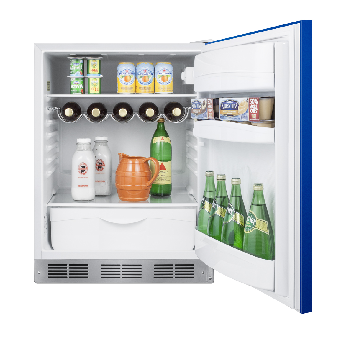 BAR611WHBADA 24 in. Wide ADA Compliant All-Refrigerator, Blue -  Summit