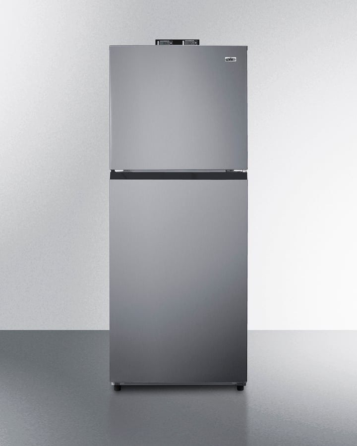 BKRF1089PL 24 in. Wide RHD Break Room Refrigerator-Freezer, Stainless Steel & Black -  Summit