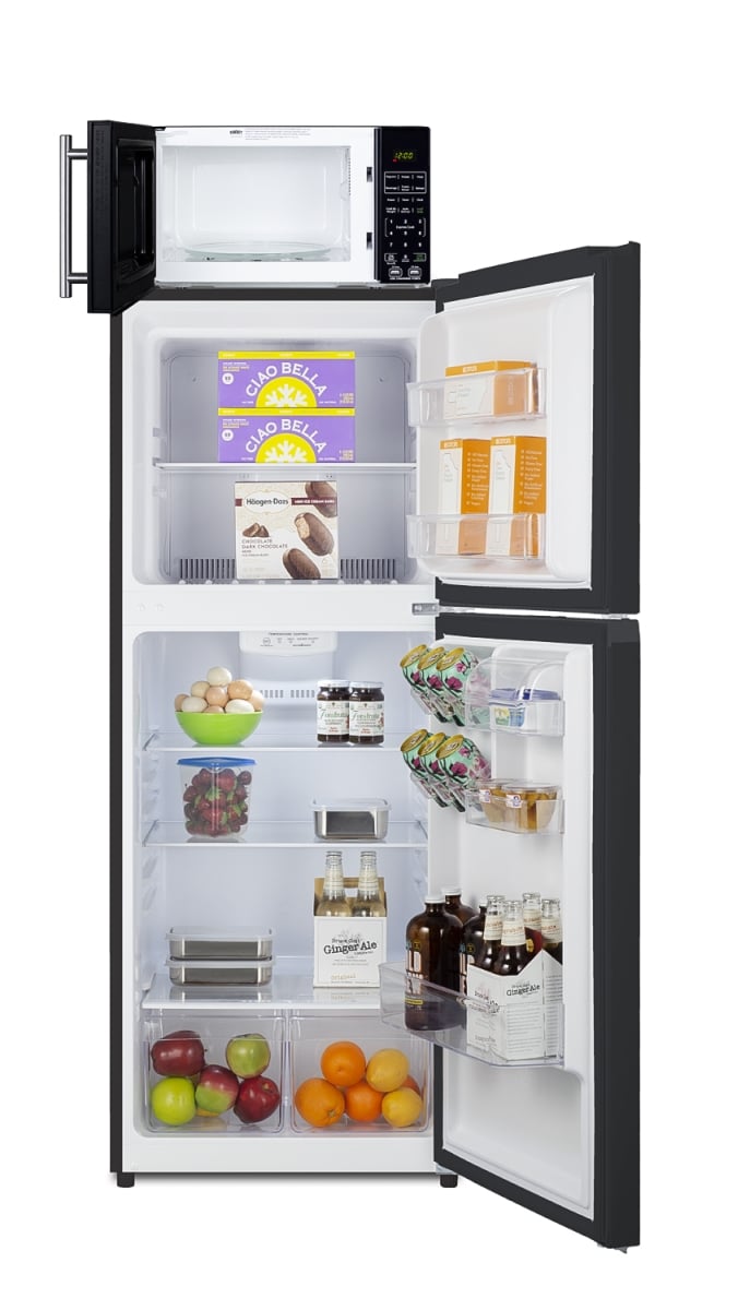 MRF1087BA Microwave & Refrigerator-Freezer Combination with Allocator - RHD, Black -  Summit Appliance