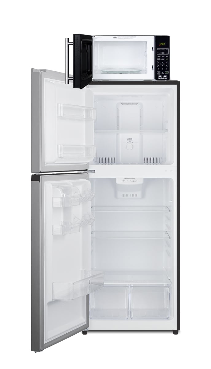 MRF1089PLALHD Microwave & Refrigerator-Freezer Combination with Allocator - LHD, Stainless Steel Look -  Summit Appliance