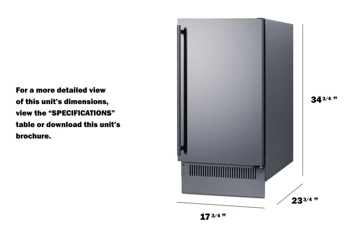 Picture of Summit Appliance BIM182OS 18 in. Wide Outdoor Clear Icemaker