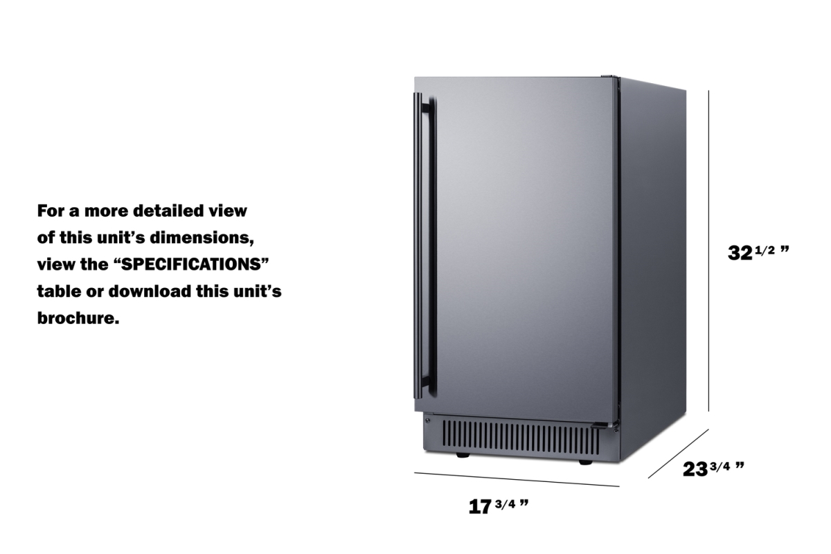 Picture of Summit Appliance BIM182OSADA 18 in. Wide Outdoor Clear Icemaker&#44; ADA Compliant
