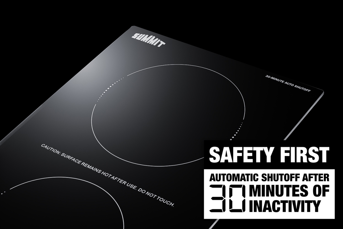 Picture of Summit Appliance SINCH230V2B 12 in. Wide 208-240V 2-Zone Induction Cooktop Induction Cooktop with Safety Shutoff&#44; Black