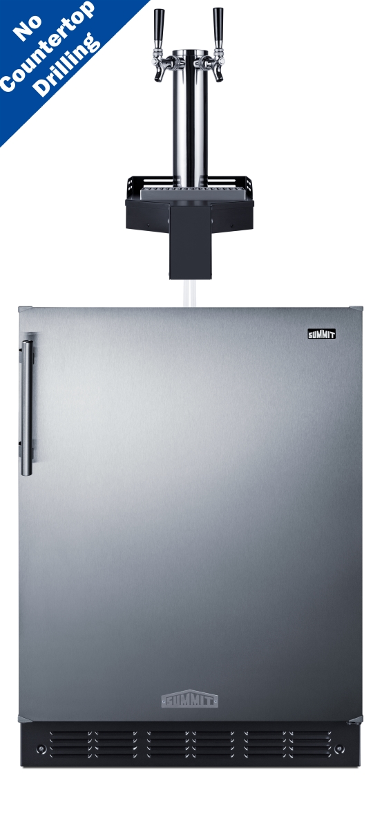 Picture of Summit Appliance SBC7BRSFLTWCFADA 24 in. Wide Built-In Floating Tap Cold Brew Kegerator - ADA-Compliant - Stainless Steel - 5.8 cu. ft.