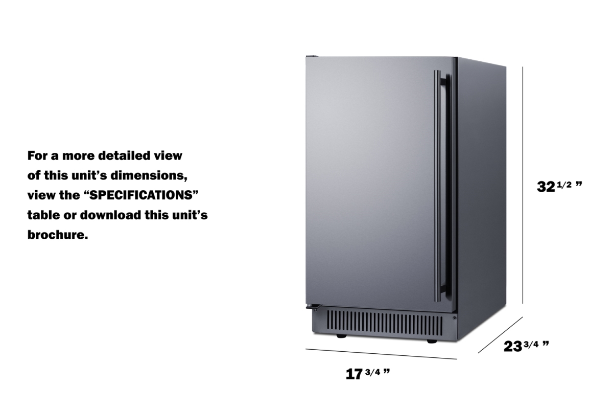 Picture of Summit Appliance BIM182OSADALHD 18 in. Wide Outdoor Clear Icemaker&#44; ADA Compliant