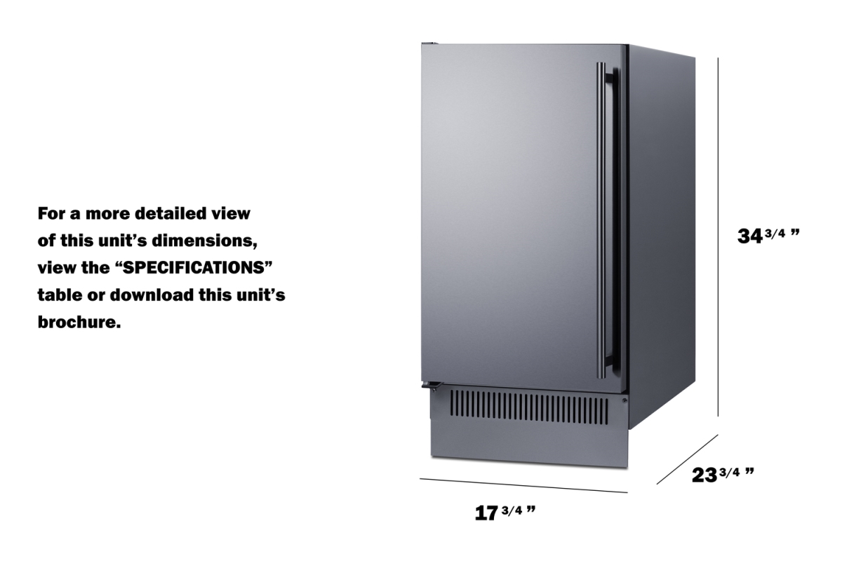 Picture of Summit Appliance BIM182OSLHD 18 in. Wide Outdoor Clear Icemaker
